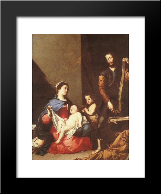 The Holy Family 20x24 Black Modern Wood Framed Art Print Poster by Ribera, Jusepe de