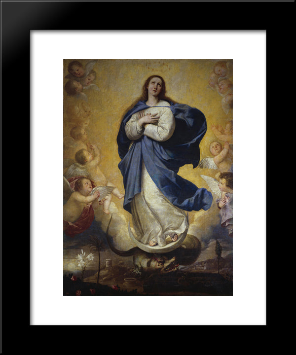 The Immaculate 20x24 Black Modern Wood Framed Art Print Poster by Ribera, Jusepe de