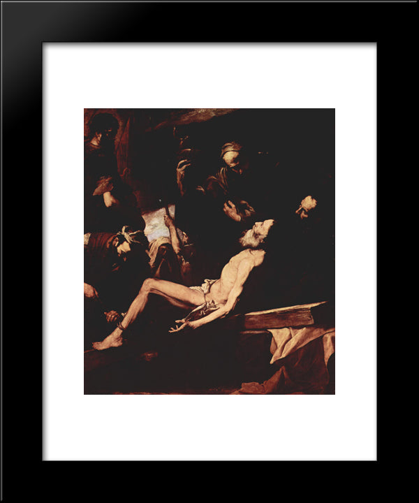 The Martyrdom Of St. Andrew 20x24 Black Modern Wood Framed Art Print Poster by Ribera, Jusepe de