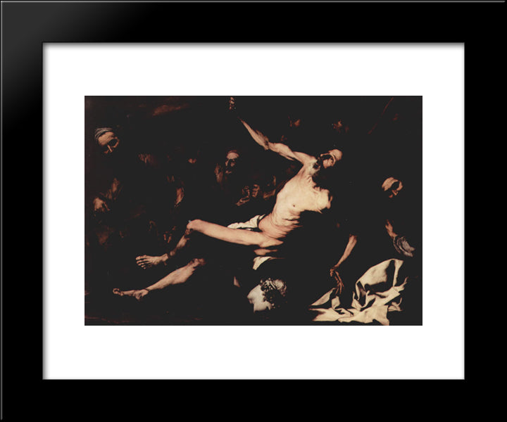 The Martyrdom Of St. Bartholomew 20x24 Black Modern Wood Framed Art Print Poster by Ribera, Jusepe de