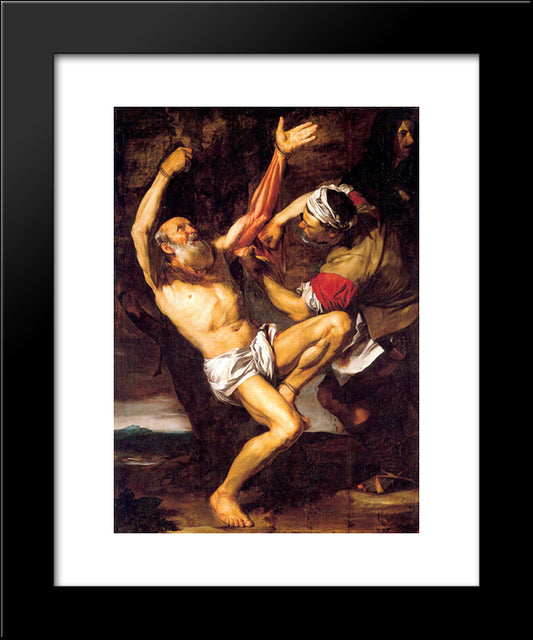 The Martyrdom Of St. Bartholomew 20x24 Black Modern Wood Framed Art Print Poster by Ribera, Jusepe de