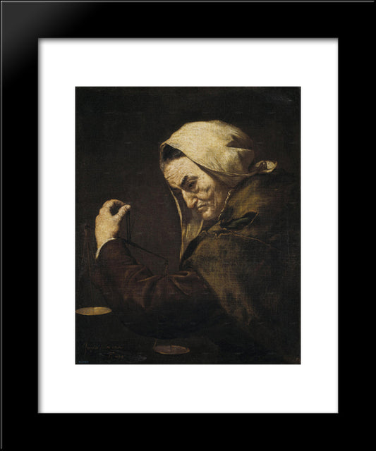 The Old Usurer 20x24 Black Modern Wood Framed Art Print Poster by Ribera, Jusepe de