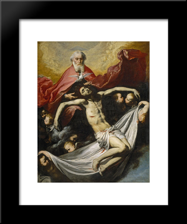 The Trinity 20x24 Black Modern Wood Framed Art Print Poster by Ribera, Jusepe de