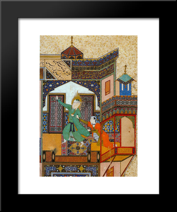 Yusef And Zuleykha (Detail) 20x24 Black Modern Wood Framed Art Print Poster by ud Din Behzad, Kamal