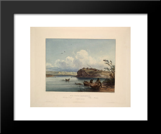 A Mandan Village, Plate 16 From Volume 1 Of 'Travels In The Interior Of North America' 20x24 Black Modern Wood Framed Art Print Poster by Bodmer, Karl