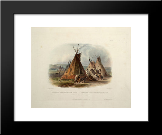 A Skin Lodge Of An Assiniboin Chief, Plate 16 From Volume 1 Of 'Travels In The Interior Of North America' 20x24 Black Modern Wood Framed Art Print Poster by Bodmer, Karl
