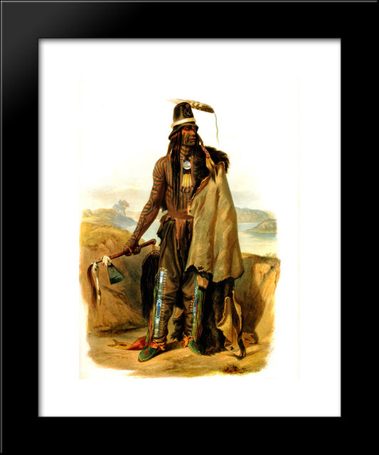 Abdih Hiddisch, Mandan Chief 20x24 Black Modern Wood Framed Art Print Poster by Bodmer, Karl