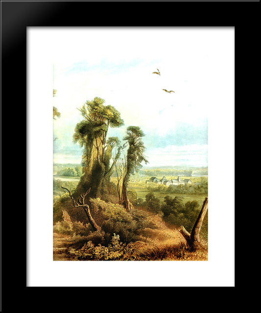 Along The Wabash [ Right ] 20x24 Black Modern Wood Framed Art Print Poster by Bodmer, Karl