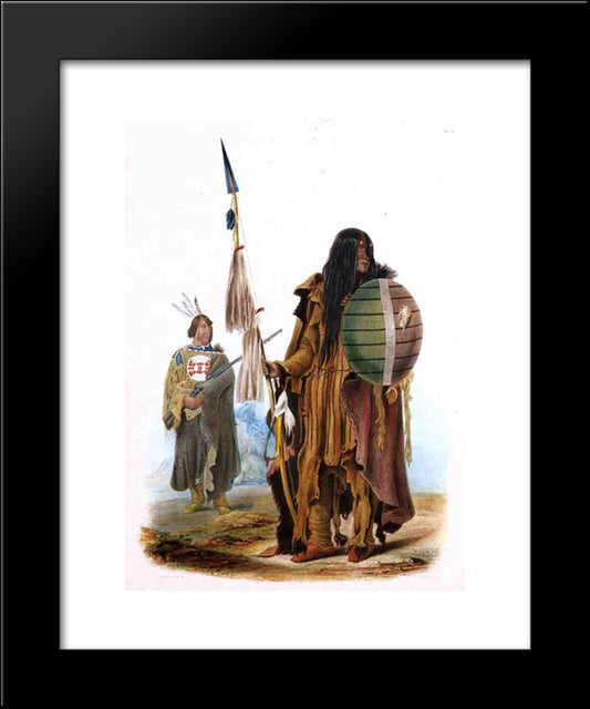 Assiniboin Indians 20x24 Black Modern Wood Framed Art Print Poster by Bodmer, Karl