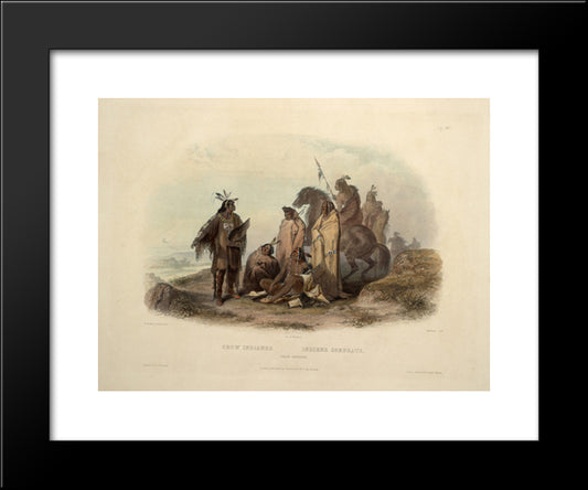 Crow Indians, Plate 13 From Volume 1 Of `Travels In The Interior Of North America' 20x24 Black Modern Wood Framed Art Print Poster by Bodmer, Karl