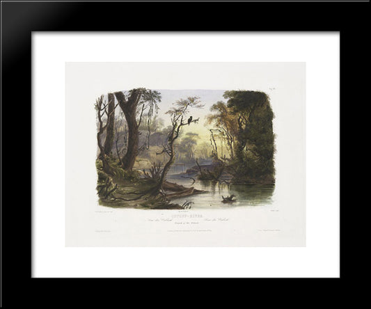 Cutoff River, Branch Of The Wabash, Plate 8 From Volume 1 Of 'Travels In The Interior Of North America' 20x24 Black Modern Wood Framed Art Print Poster by Bodmer, Karl
