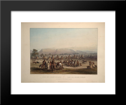 Encampment Of The Piekann Indians, Plate 43 From Volume 2 Of 'Travels In The Interior Of North America' 20x24 Black Modern Wood Framed Art Print Poster by Bodmer, Karl