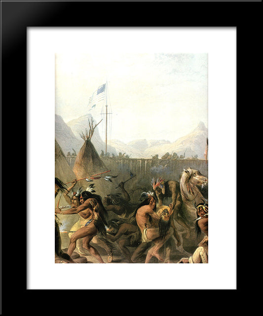 Fort Pierre 20x24 Black Modern Wood Framed Art Print Poster by Bodmer, Karl