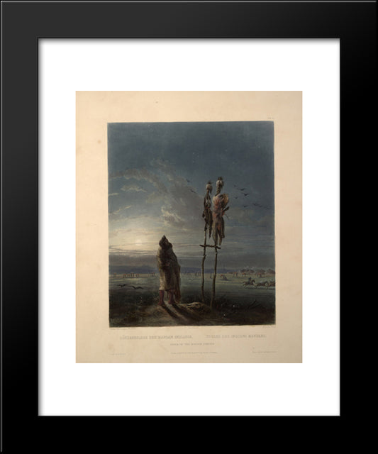 Idols Of The Mandan Indians, Plate 25 From Volume 2 Of `Travels In The Interior Of North America' 20x24 Black Modern Wood Framed Art Print Poster by Bodmer, Karl