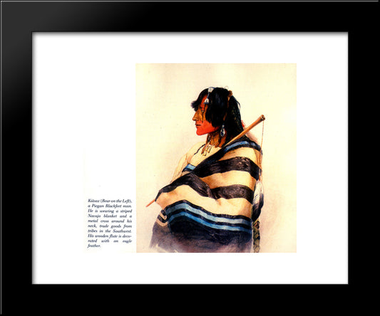 Kiasax [ Bear On The Left ] 20x24 Black Modern Wood Framed Art Print Poster by Bodmer, Karl