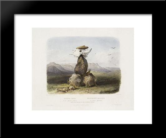 Magic Pile Erected By The Assiniboin Indians, Plate 15 From Volume 1 Of 'Travels In The Interior Of North America' 20x24 Black Modern Wood Framed Art Print Poster by Bodmer, Karl