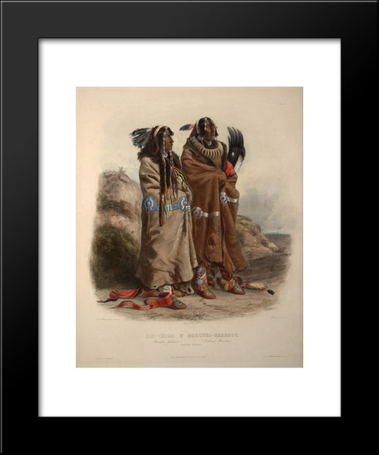 Mandan Indians 20x24 Black Modern Wood Framed Art Print Poster by Bodmer, Karl