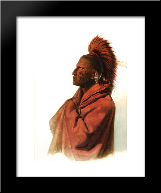 Massika-Saki Indian, Wakusasse-Musquake Indian, Plate 3 From Volume 1 Of 'Travels In The Interior Of North America' 20x24 Black Modern Wood Framed Art Print Poster by Bodmer, Karl