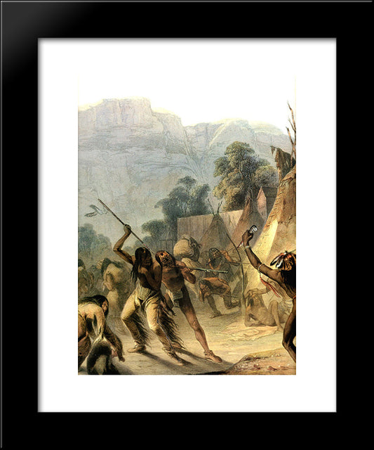 Missouri Indians 20x24 Black Modern Wood Framed Art Print Poster by Bodmer, Karl