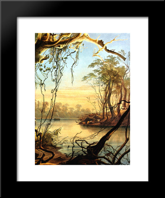 Mouth Of The Wabash [ Indiana ] 20x24 Black Modern Wood Framed Art Print Poster by Bodmer, Karl