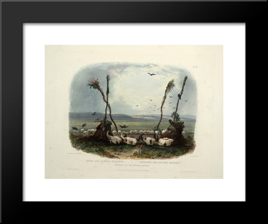 Offering Of The Mandan Indians, Plate 14 From Volume 1 Of 'Travels In The Interior Of North America' 20x24 Black Modern Wood Framed Art Print Poster by Bodmer, Karl