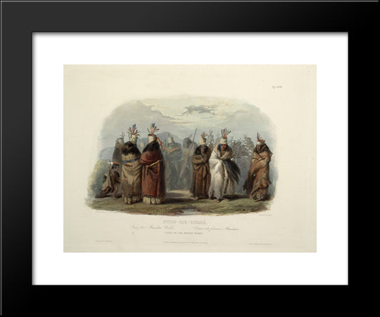 Ptihn-Tak-Ochata, Dance Of The Mandan Women, Plate 28 From Volume 1 Of 'Travels In The Interior Of North America' 20x24 Black Modern Wood Framed Art Print Poster by Bodmer, Karl