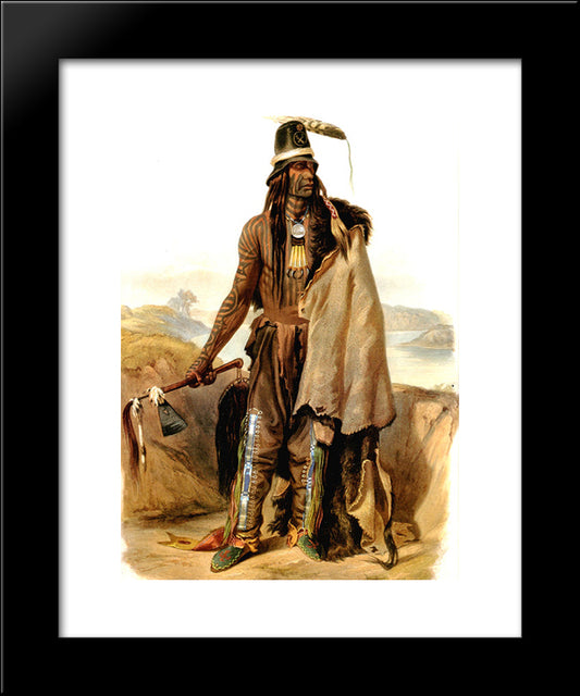 Rolled Scalp 20x24 Black Modern Wood Framed Art Print Poster by Bodmer, Karl