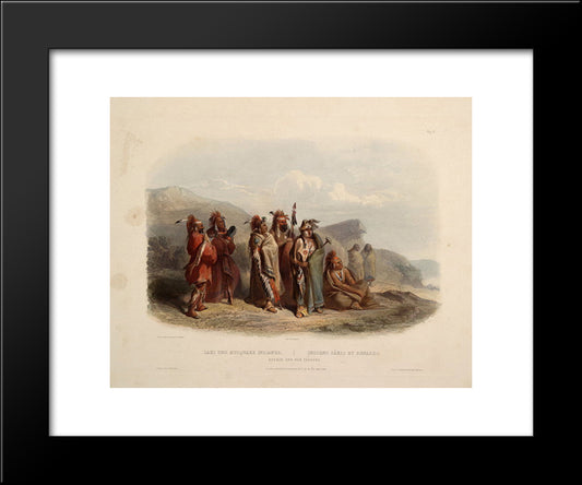 Saukie And Fox Indians, Plate 20 From Volume 1 Of 'Travels In The Interior Of North America' 20x24 Black Modern Wood Framed Art Print Poster by Bodmer, Karl