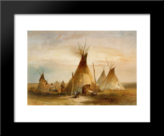 Sioux Teepee From Volume 1 Of 'Travels In The Interior Of North America' 20x24 Black Modern Wood Framed Art Print Poster by Bodmer, Karl