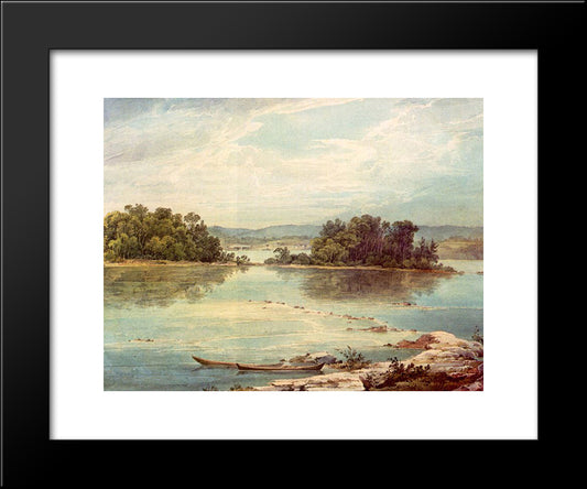 Susquehanna Near Harrisburg, Pennsylvania 20x24 Black Modern Wood Framed Art Print Poster by Bodmer, Karl