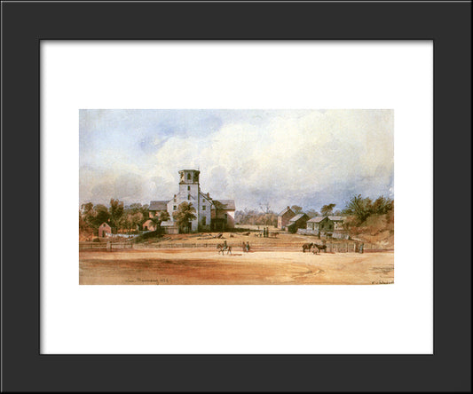 The Church Of New Harmony 20x24 Black Modern Wood Framed Art Print Poster by Bodmer, Karl