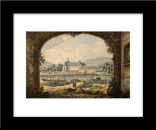 The Cusanusstift In Bernkastel Kues 20x24 Black Modern Wood Framed Art Print Poster by Bodmer, Karl