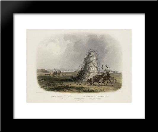 The Elkhorn Pyramid On The Upper Missouri, Plate 13 From Volume 2 Of 'Travels In The Interior Of North America' 20x24 Black Modern Wood Framed Art Print Poster by Bodmer, Karl