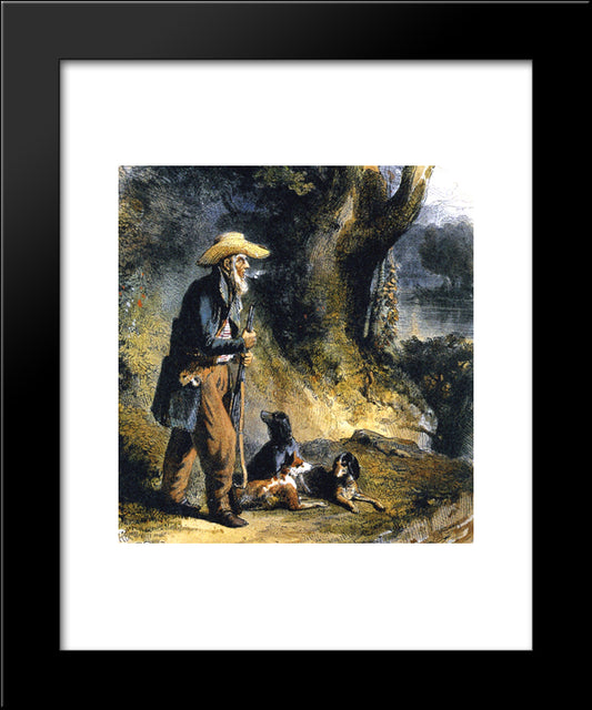 The Great Traveller Charles Alexandre Lesueur In The Forest 20x24 Black Modern Wood Framed Art Print Poster by Bodmer, Karl