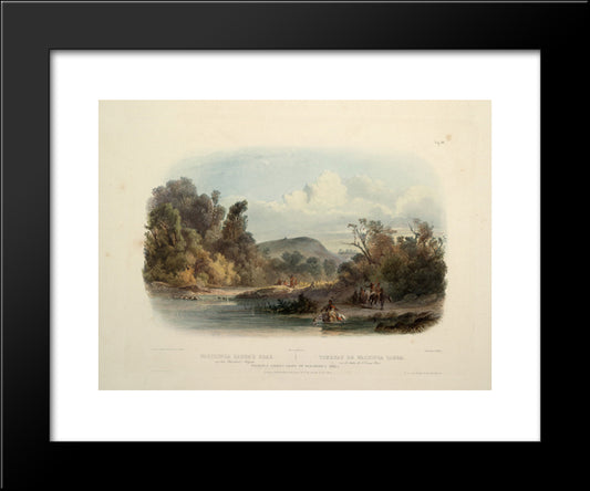 Washinga Saba'S Grave On Blackbirds Hill, Plate 12 From Volume 2 Of 'Travels In The Interior Of North America' 20x24 Black Modern Wood Framed Art Print Poster by Bodmer, Karl