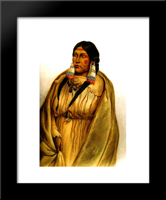 Woman Of The Cree Tribe 20x24 Black Modern Wood Framed Art Print Poster by Bodmer, Karl