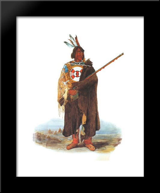 Young Amerindian 20x24 Black Modern Wood Framed Art Print Poster by Bodmer, Karl