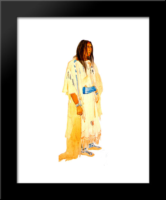Young Piegan Blackfeet Woman 20x24 Black Modern Wood Framed Art Print Poster by Bodmer, Karl