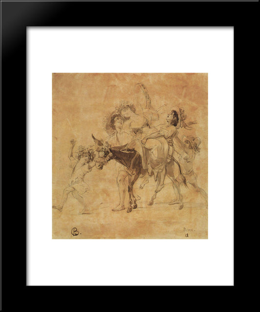 A Merry Return 20x24 Black Modern Wood Framed Art Print Poster by Bryullov, Karl