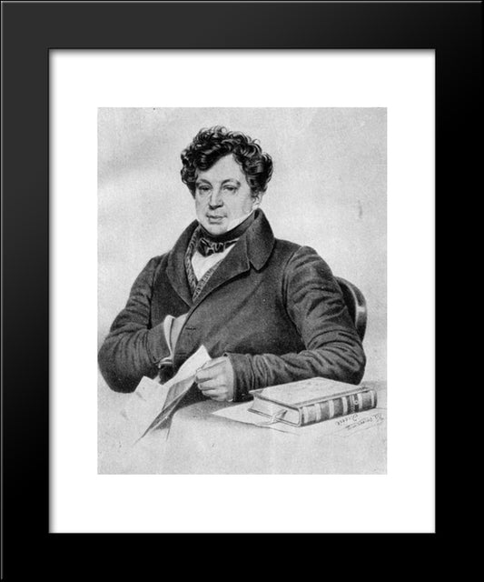 Aleksandr Turgenev 20x24 Black Modern Wood Framed Art Print Poster by Bryullov, Karl