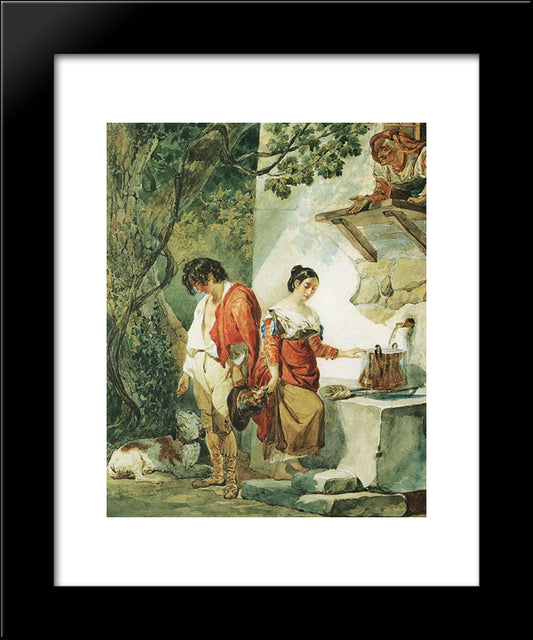 An Interrupted Date 20x24 Black Modern Wood Framed Art Print Poster by Bryullov, Karl