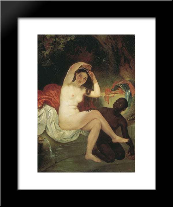 Bathsheba 20x24 Black Modern Wood Framed Art Print Poster by Bryullov, Karl