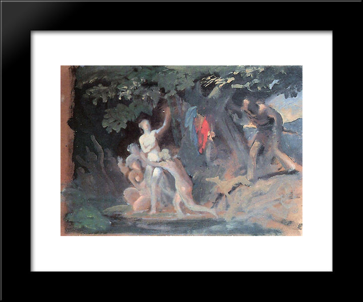 Hylas And The Nymphs 20x24 Black Modern Wood Framed Art Print Poster by Bryullov, Karl