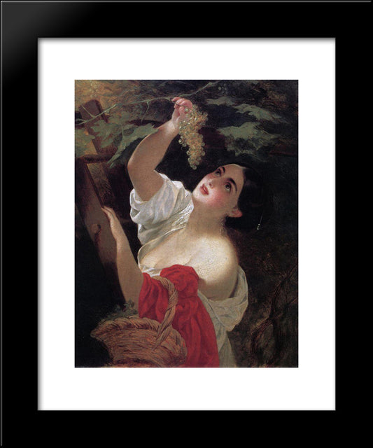 Italian Midday 20x24 Black Modern Wood Framed Art Print Poster by Bryullov, Karl