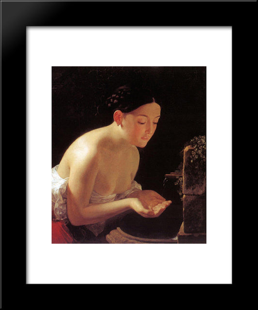 Italian Morning 20x24 Black Modern Wood Framed Art Print Poster by Bryullov, Karl
