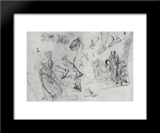 Kleobis And Biton 20x24 Black Modern Wood Framed Art Print Poster by Bryullov, Karl