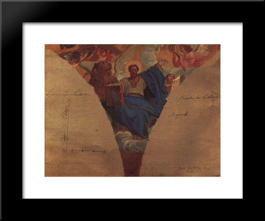 Mark The Evangelist 20x24 Black Modern Wood Framed Art Print Poster by Bryullov, Karl
