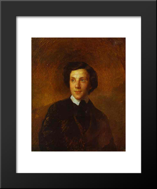 Portrait Of A. A. Abaz 20x24 Black Modern Wood Framed Art Print Poster by Bryullov, Karl