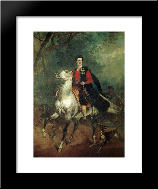 Portrait Of A. N. Demidov, Prince Of San-Donato 20x24 Black Modern Wood Framed Art Print Poster by Bryullov, Karl