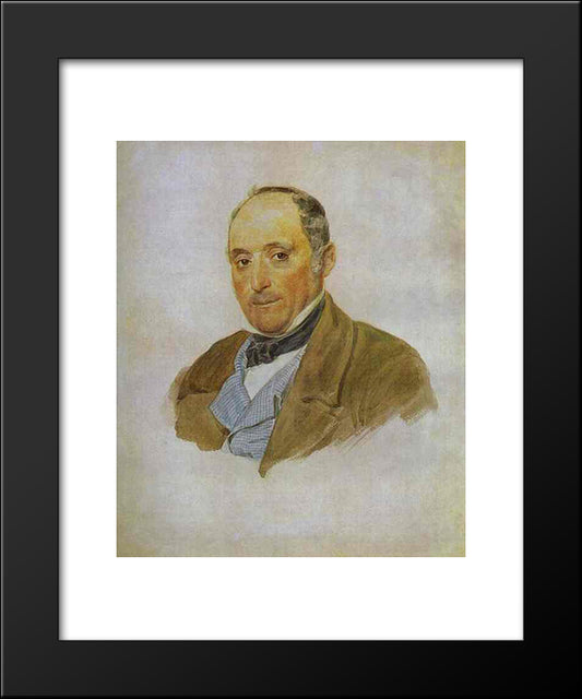 Portrait Of A Man From The Tittoni'S Family 20x24 Black Modern Wood Framed Art Print Poster by Bryullov, Karl
